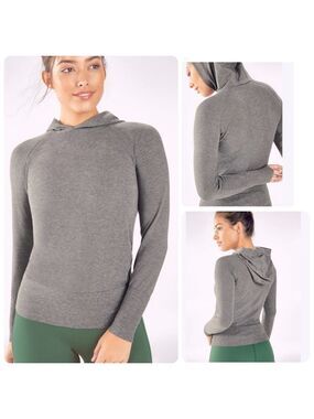 Fabletics Anna Seamless Hoodie NWT Long Sleeve Top Open Ventilation Size Large